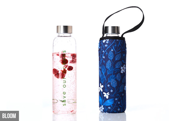 BBBYO Glass is Greener 570ml Bottle with Carry Cover - Six Styles Available