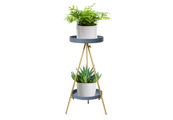 Levede Two-Tier Plant Metal Rack Stand - Available in Five Colours & Two Sizes