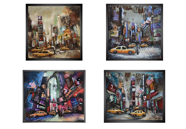 Vintage NY City Handcrafted Metal 3D Art - Four Styles Available