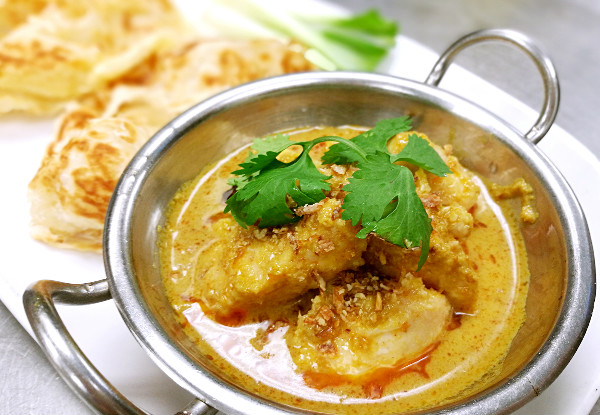 Kampong Chicken Curry with Two Roti Canai