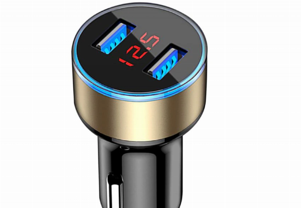 Dual USB Car Charger - Four Colours Available with Free Delivery