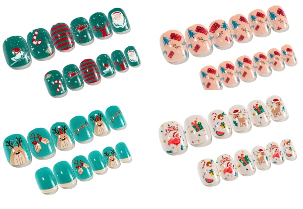 Christmas False Nail Kit for Kids - Five Styles Available & Option for Two-Pack