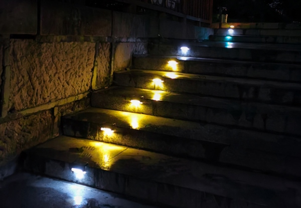 Four-Pack of Solar-Powered Step Lights - Two Colours & Three Lighting Options Available