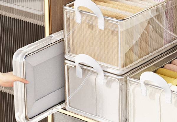 Two-Piece Foldable Transparent Storage Basket