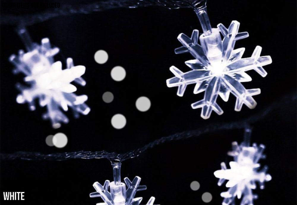 String Snowflake Lights - Three Colours Available with Free Delivery