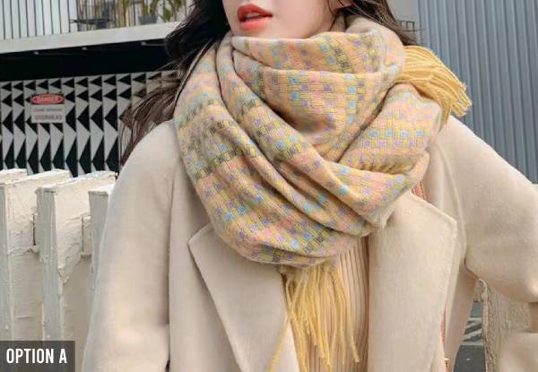 Women's Plaid Warm Scarf Shawl - Six Options Available