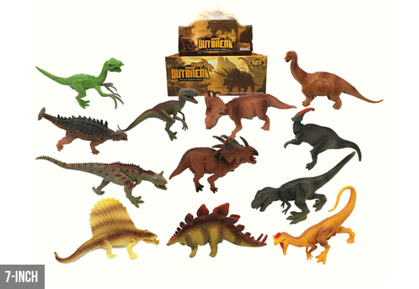 12-Piece Dinosaur Toy Set - Two Sizes Available