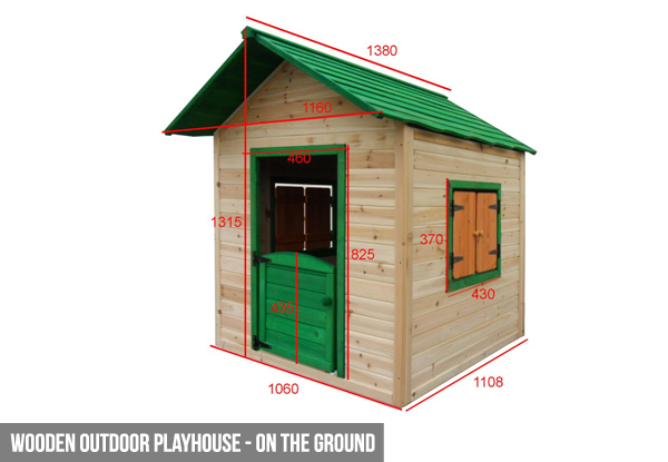 Wooden Outdoor Playhouse - Canopy & Slide Options Available