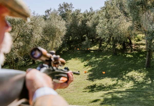 Beretta at Bracu Experience Package for Two People incl. Knife Throwing, Frisbee Golf, Air Rifles, Clay Target Shooting & Bracu Platter - Options for up to Ten People - Valid Thursdays, Fridays & Sundays Only from 10th January 2025