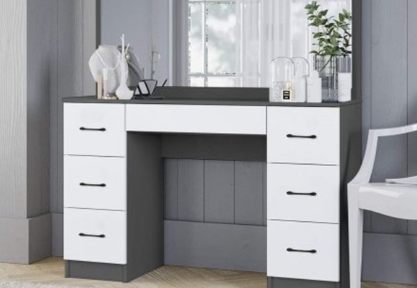 Seven-Drawer Vanity Dressing Table - Three Colours Available