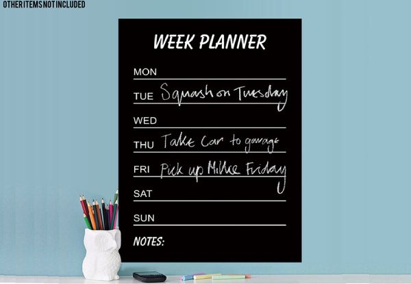 Weekly Planner Blackboard Sticker incl.Chalk - Option for Two with Free Delivery