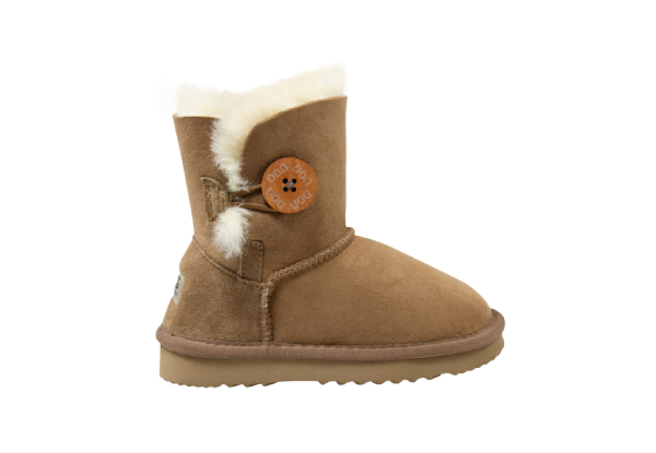 Australian-Made Kids Bailey Button UGG Boots - Two Colour & Six Sizes Available