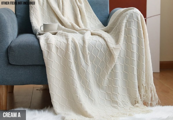 Knitted Throw Blanket Range - 130 x 200cm - Two Colours & Seven Styles Available