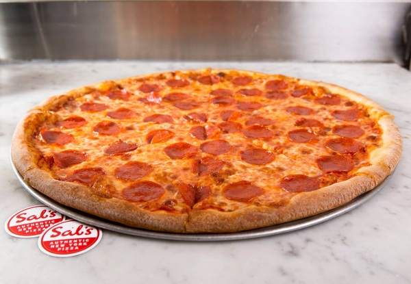 One 18" Sal's Cheese Pizza - Option for Pepperoni Pizza & for Two Pizzas