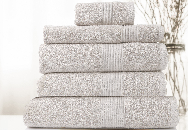 Royal Comfort Five-Piece Cotton Bamboo Towel Set - Two Colours Available