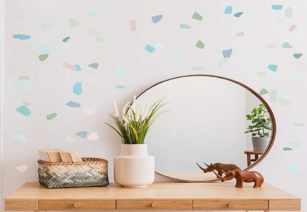 Six Sheets of Terrazzo Removable Wall Stickers - Five Designs Available