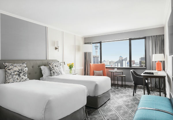 Five-Star Luxury Escape for Two incl. One Night in a Deluxe Room, Valet Parking, $75 Dining & Drinks Credit, Late Checkout & Unlimited In-Room Movies - GrabOne Exclusive