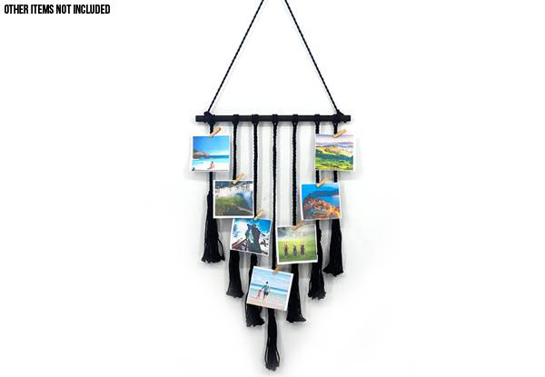 Wall Hanging Tassel with Photo Clips - Two Colours Available