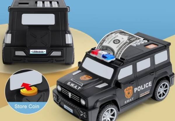 Mini Police ATM Coin Piggy Bank with Music