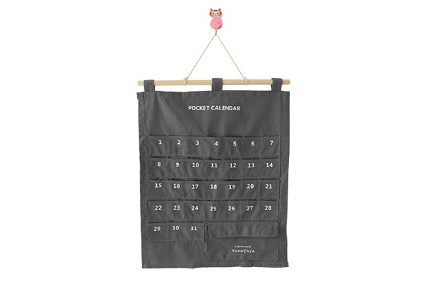 Cotton Monthly Calendar Pocket Chart - Available in Three Colours & Option for Two-Pack