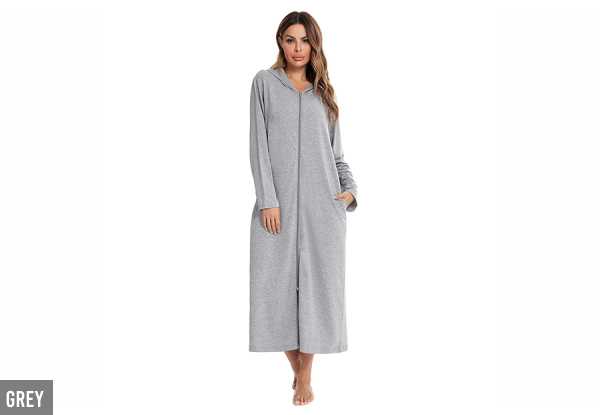 Women's Zip-up Cardigan Nightdress - Five Colours & Five Sizes Available