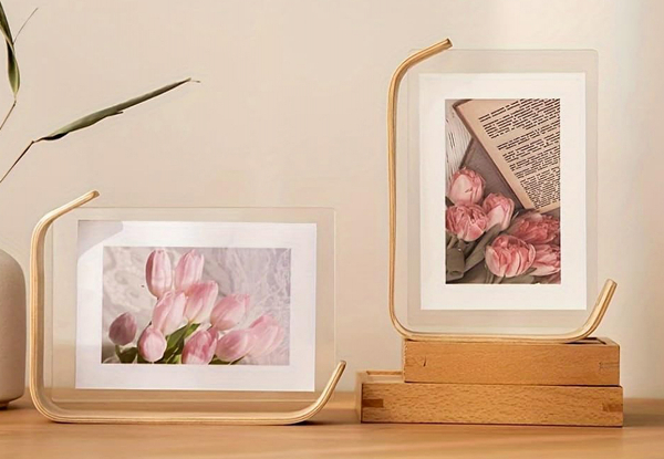Acrylic Wooden Photo Frame - Available in Three Sizes & Option for Two