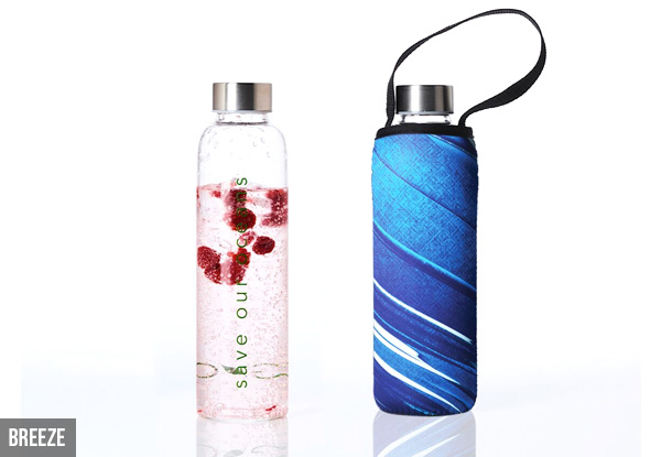 BBBYO Glass is Greener 570ml Bottle with Carry Cover - Six Styles Available