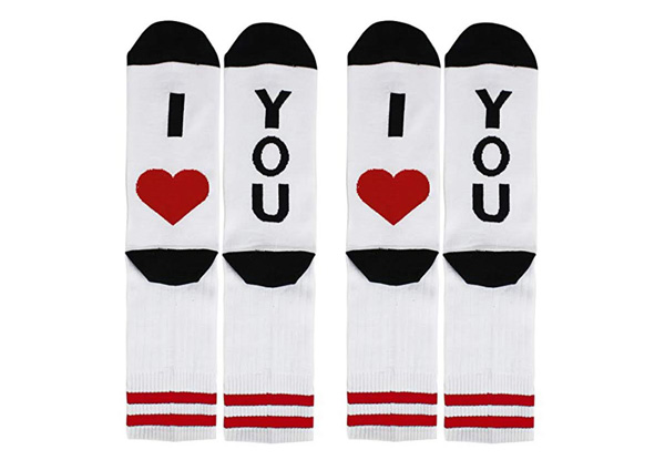 Two-Pack of "I Love You" Socks with Free Delivery