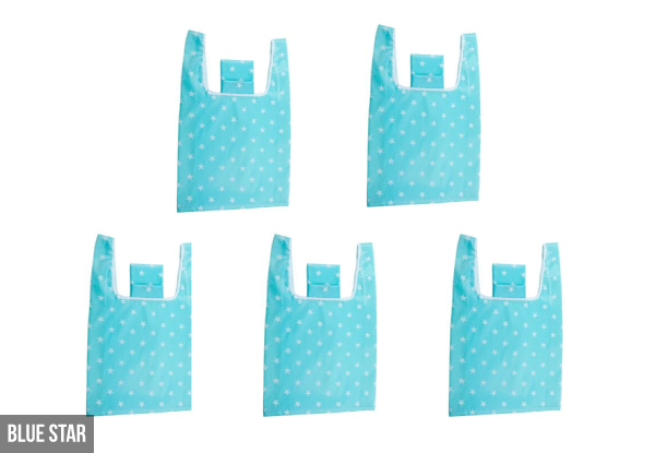 Set of Five Reusable Grocery Bags - Five Colours Available