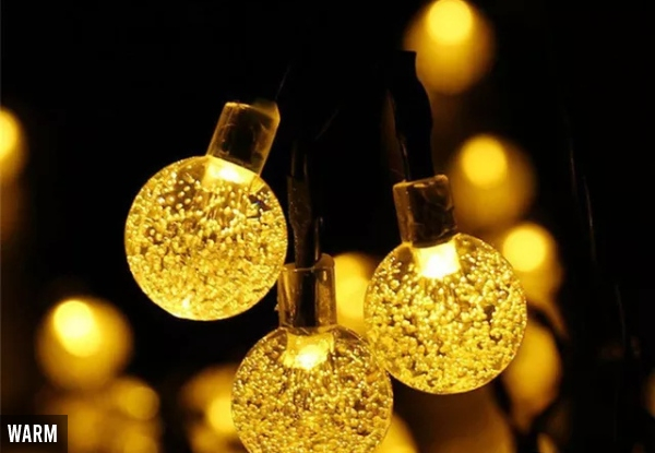 20 Solar Crystal Bulb Lights - Four Colours Available & Option for 30