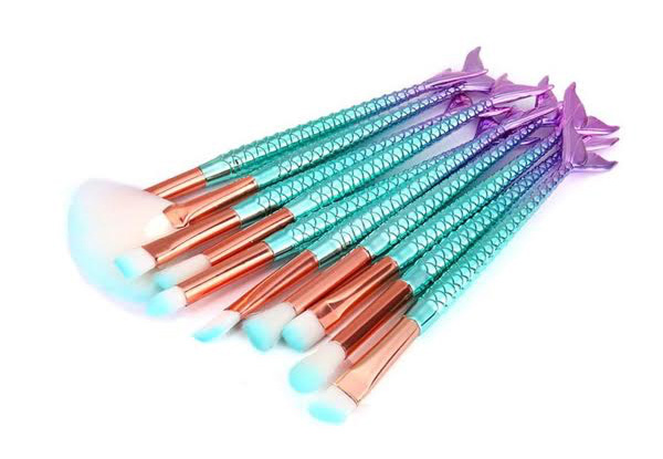 11-Piece Mermaid Makeup Brush Set