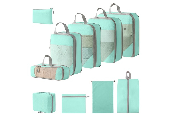 10-Piece Travel Compression Packing Cubes Storage Bag - Two Colours Available