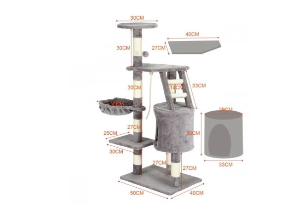 118cm Grey Cat Tower