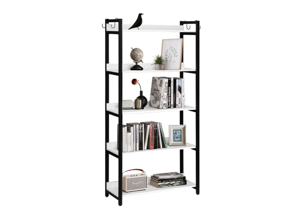 Luxsuite Five-Tier Wooden Display Bookshelf