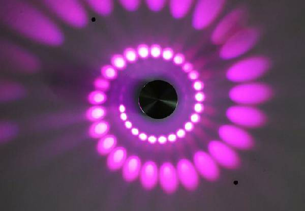 Spiral Hole LED Wall Light - Seven Colours Available