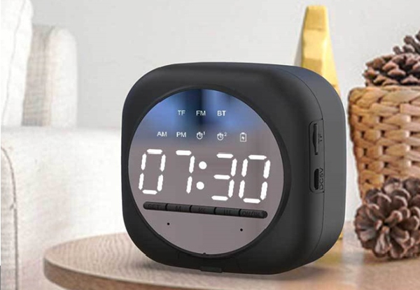 Wireless Bluetooth LED Alarm Clock Speaker - Three Colours Available