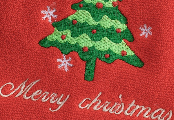 Two-Pack Christmas Embroidery Design Towels