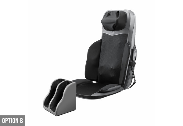 Homasa Full Body Massage Cushion with Foot Massager - Available in Four Options