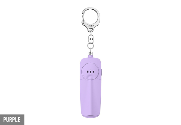 130dB Personal Alarm Keychain with LED Light - Seven Colours Available