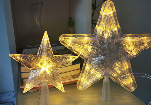 10-LED Christmas Tree Star-Shaped Topper Light - Two Colours Available & Option for 30-LED Light