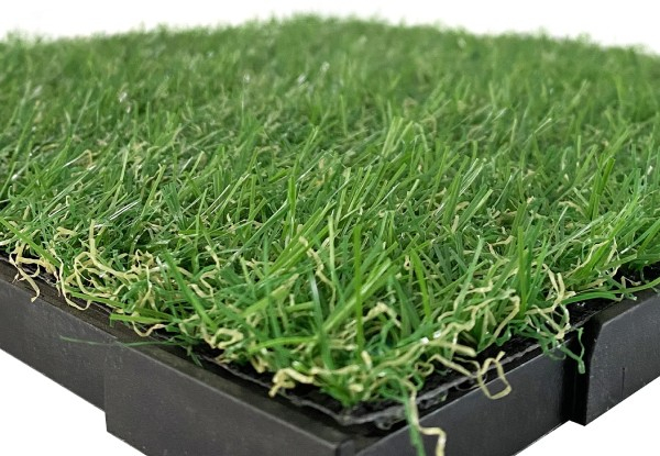 12-Piece 20mm Multi-Colours Artificial Grass Tiles