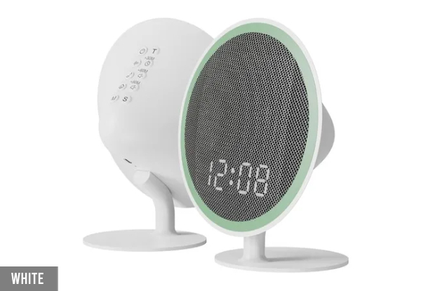 White Noise Machine with Bluetooth, 39 Soothing Sounds, LED Night Light & Clock Display - Three Colours Available