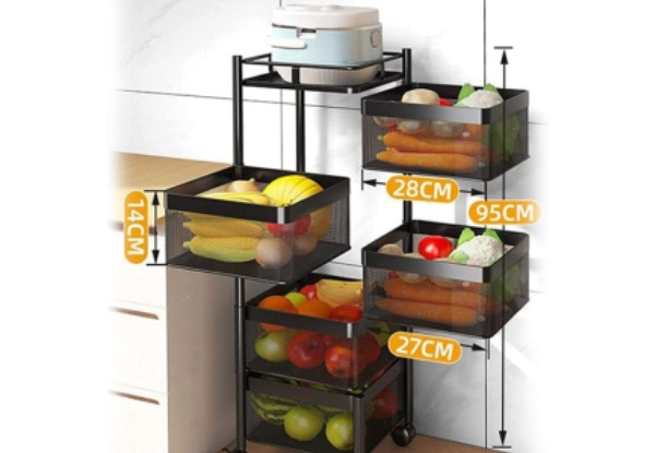 Five-Tier Metal Kitchen Storage Shelf - Two Styles Available