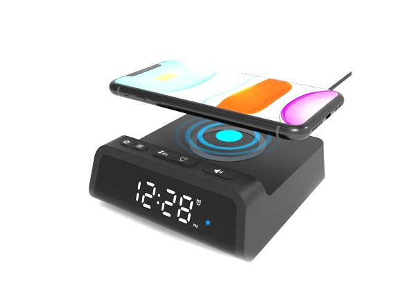 Alarm Clock & Wireless Charger - Option for Black or White