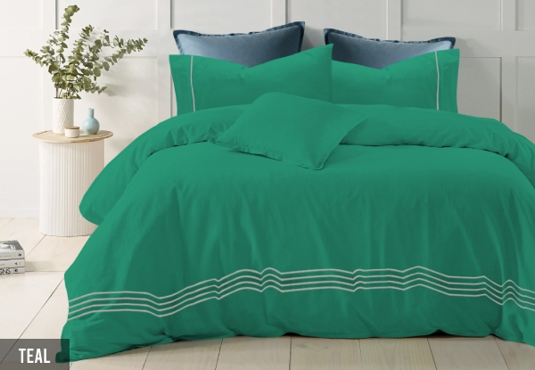 Three-Piece 1200TC Cotton Quilt Cover - Available in Five Colours & Three Sizes