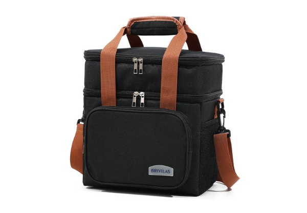 Large Capacity Double Layer Crossbody Lunch Bag - Three Colours Available