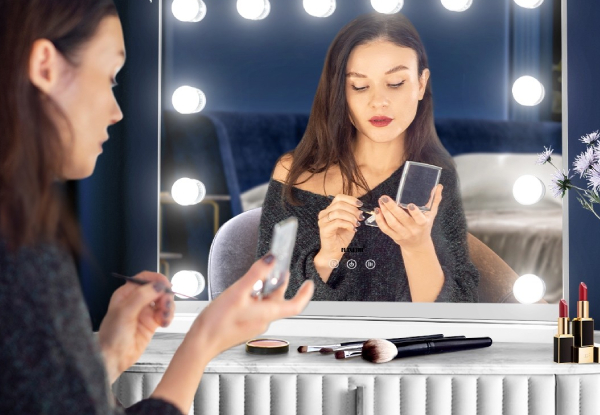 12-LED Maxkon Make-Up Vanity Mirror with Adjustable Brightness