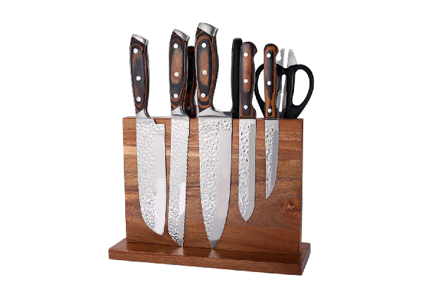 Double-Sided Wooden Magnetic Knife Block Holder
