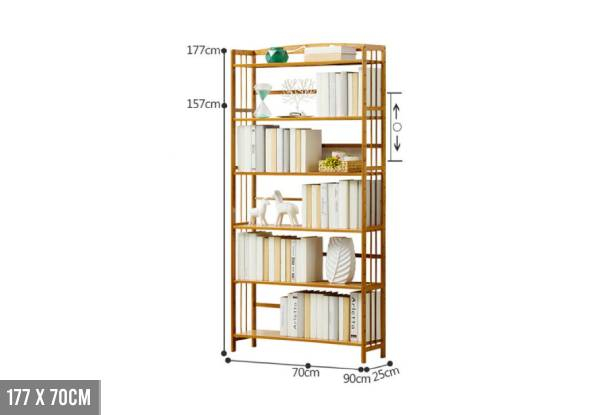 Multi-Tier Simplistic Bamboo Bookshelf - Two Sizes Available