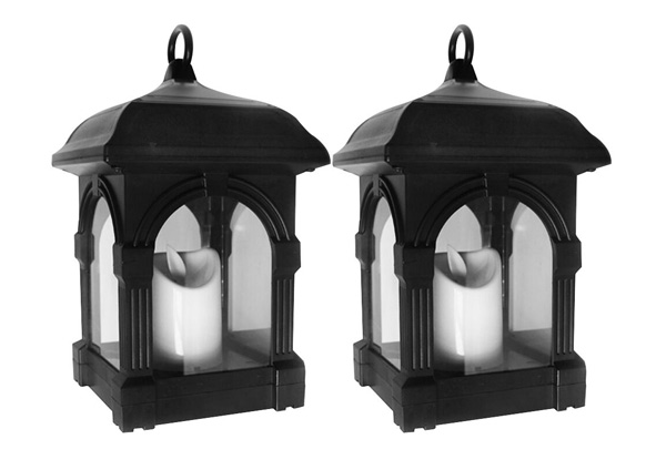 Two-Pack of Outdoor Solar Candle Lanterns with Free Delivery